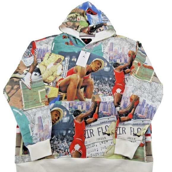 Jordan Brooklyn Fleece Printed Basketball Hoodie Mens Size XL NEW - Picture 1 of 14